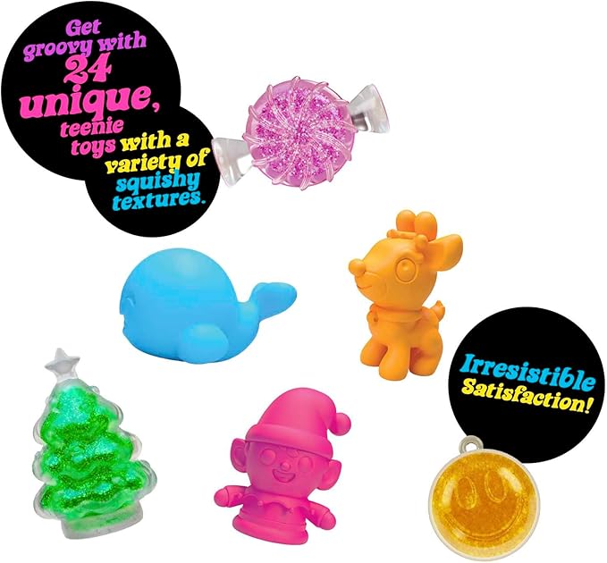 Schylling NeeDoh Advent Calendar - 24 Days of Sensory Surprises - Squishy Toys with Fun Shapes and Textures - Ages 3 and Up - Color May Vary; 24 NeeDoh Toys in One Calendar