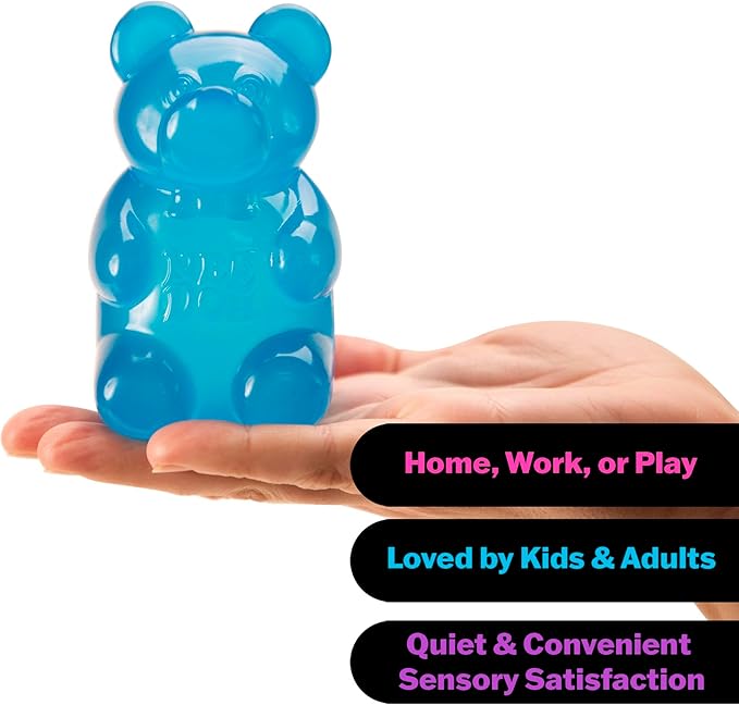 Schylling NeeDoh Gummy Bear - Sensory Fidget Toy with Jelly-Like Filling - 3.5" Tall - Colors May Vary (Pack of 1)