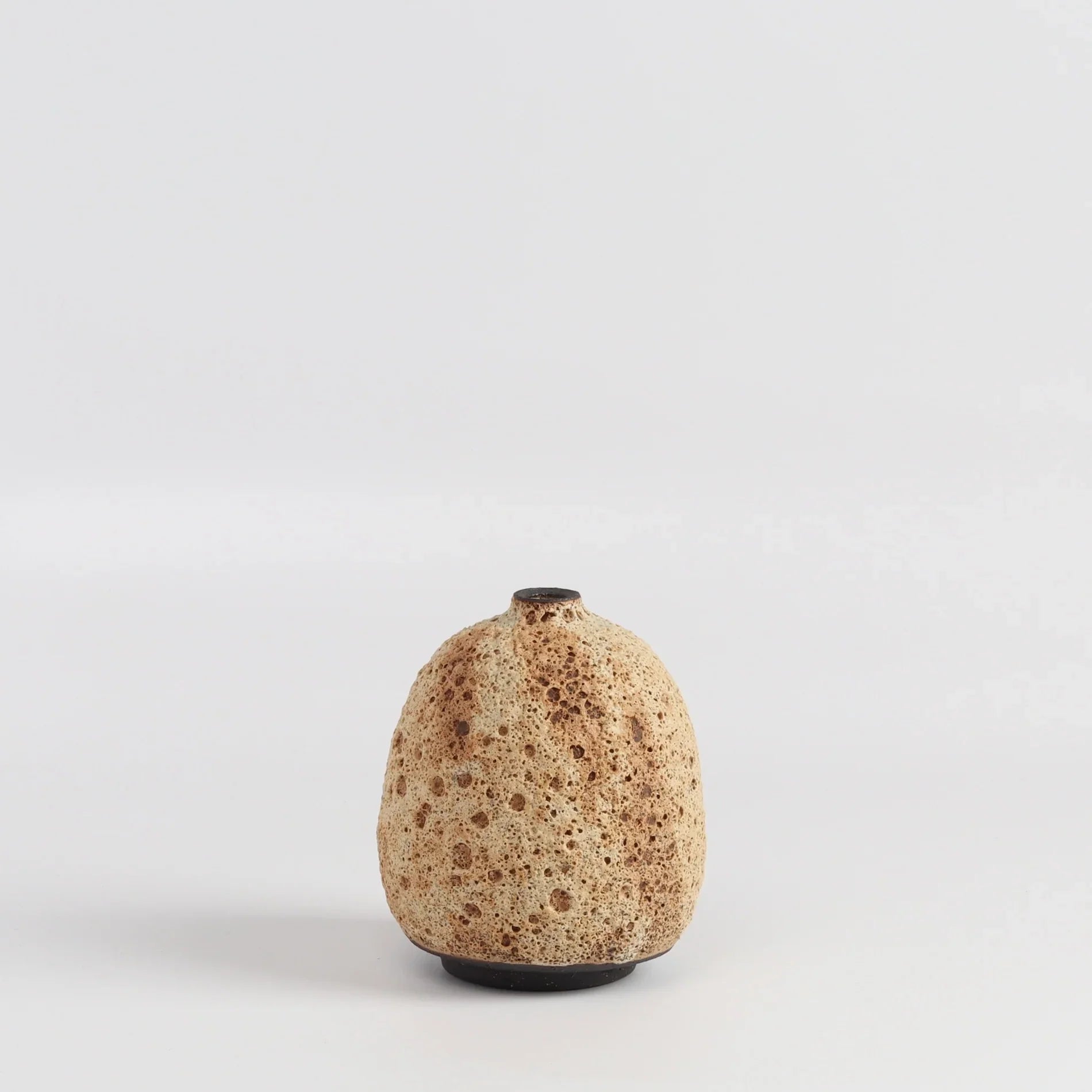 Heather Rosenman Cream to Brown with Stripes Vase Web