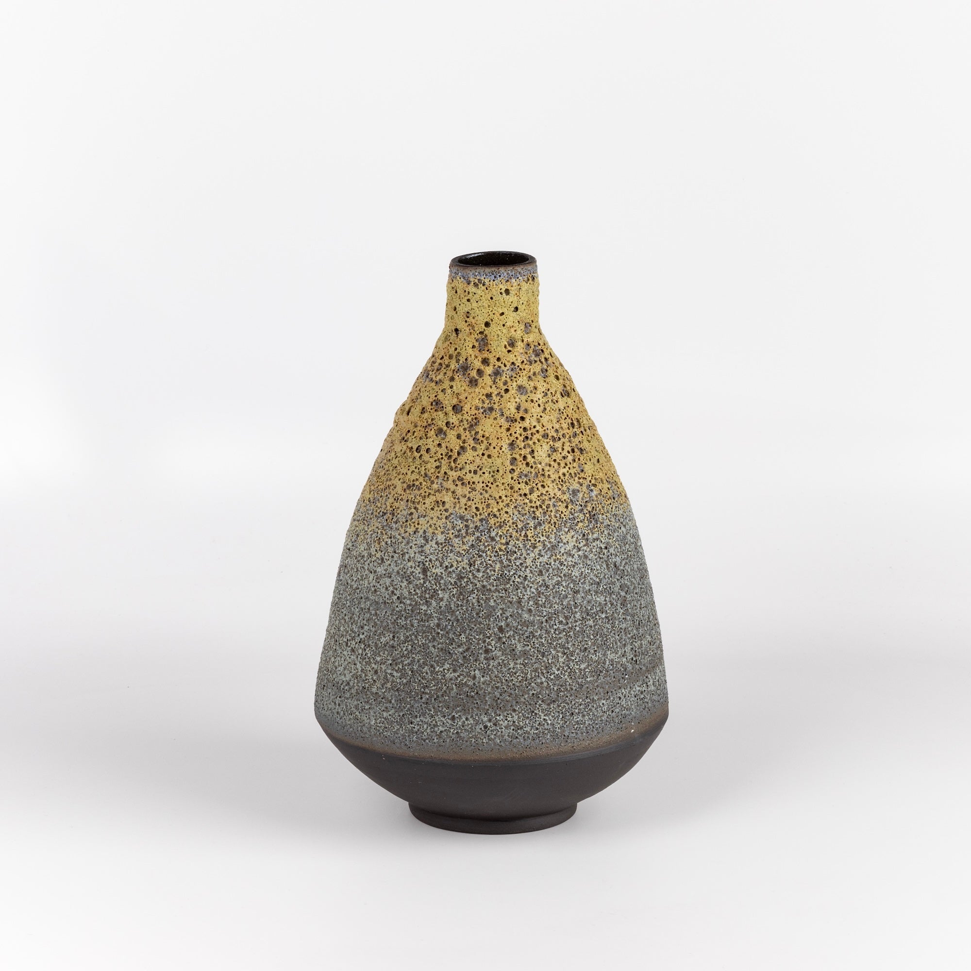 Heather Rosenman Tall Gray to Yellow Web Vase "A"